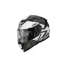 Casco Devil Carbon MN — XS–XXL, gris/blanco, brillo